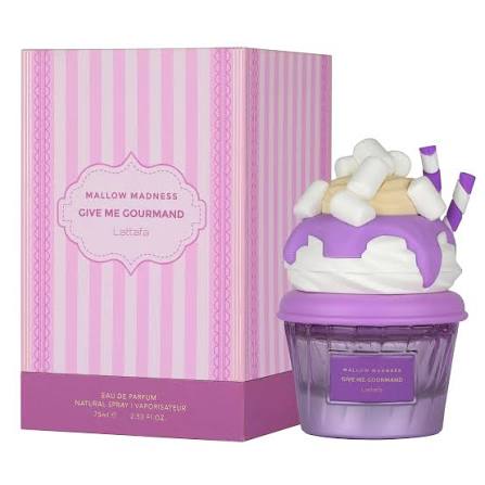 ادکلن لطافه مدل مالو مدنس گیو می گورماند _ ملو مدنس رایحه کایالی مارشمالو Lattafa mallow madness give me gourmand