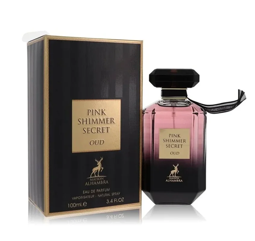 ادکلن الحمبرا مدل پینک شیمر سکرت عود رایحه ویکتوریا سکرت بامب شل عود (Pink Shimmer)Victoria Secret Bombshell Oud
