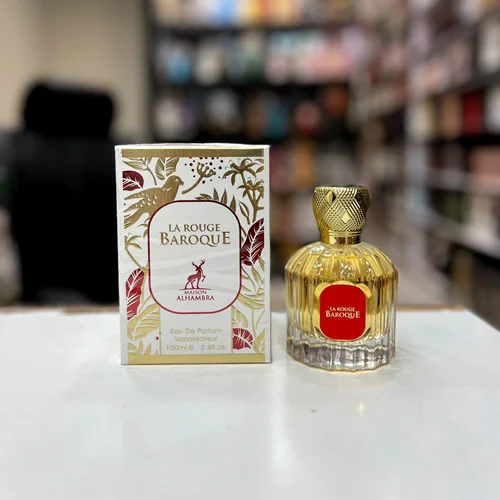 ادکلن الحمبرا مدل باروک رژ سفید رایحه باکارات رژ 540 ( Baroque Rouge)Maison Francis Kurkdjian Baccarat Rouge 540